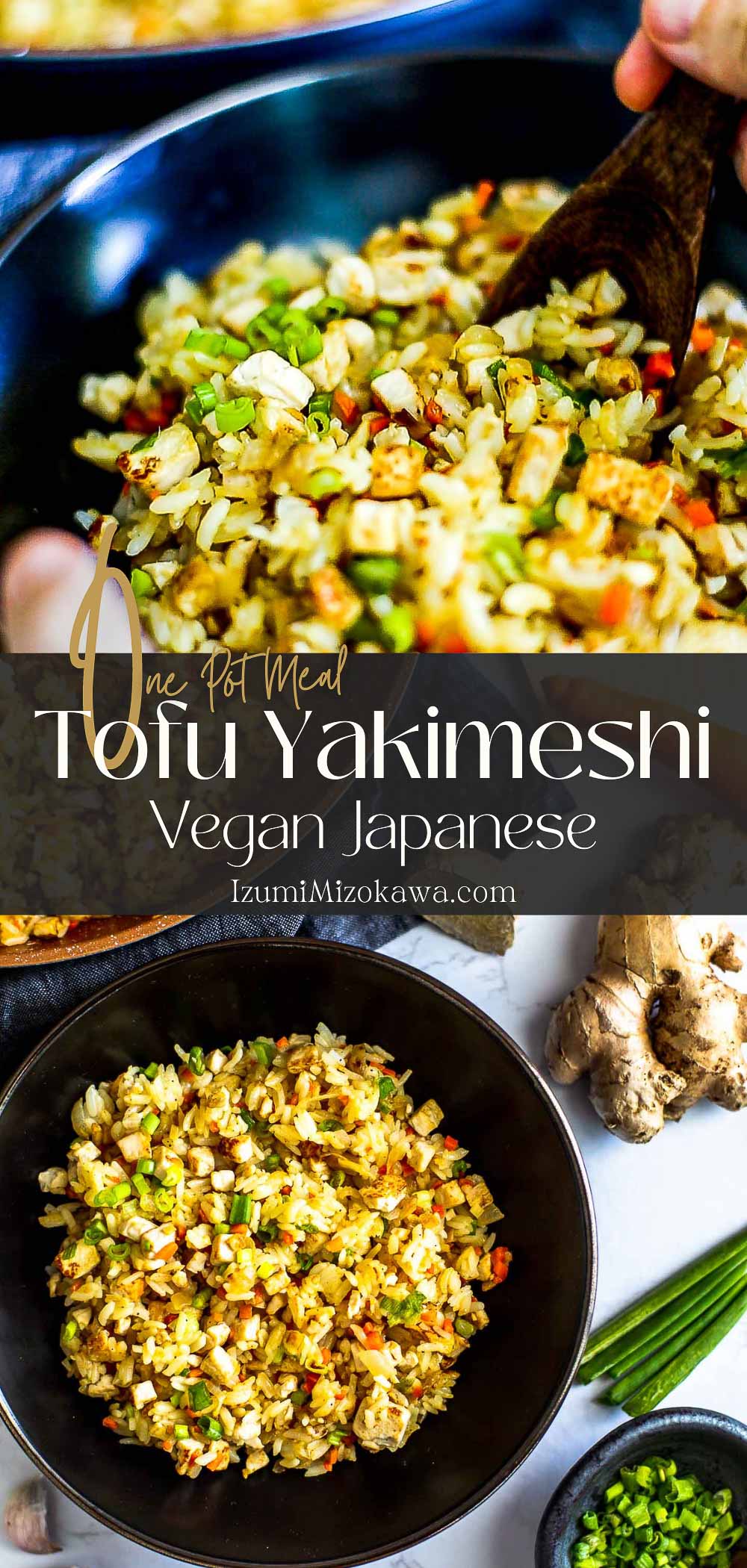 Tofu Fried Rice (Vegan Japanese) Pinterest Image